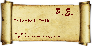 Peleskei Erik névjegykártya